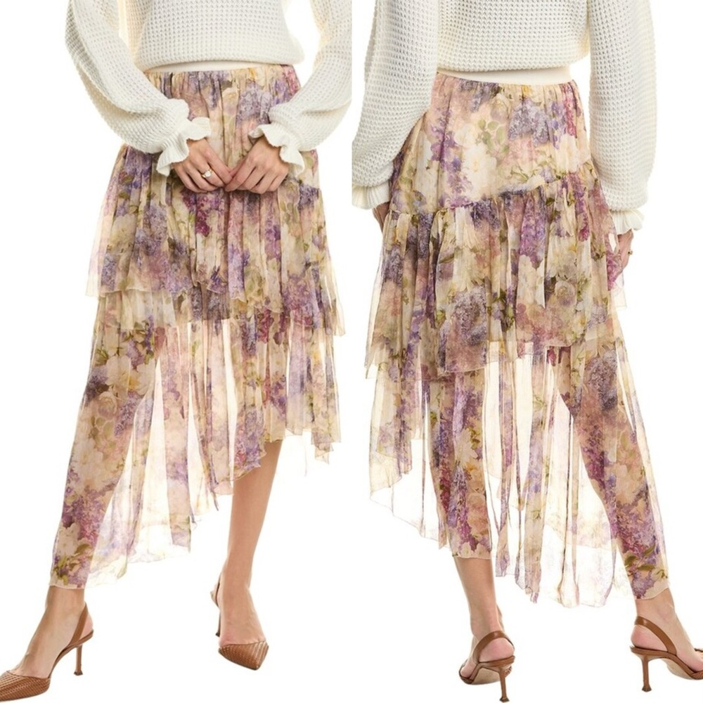 Zimmermann Skirt| Zimmermann Lyrical asymmetric Midi skirt (AU 3/ US 10)